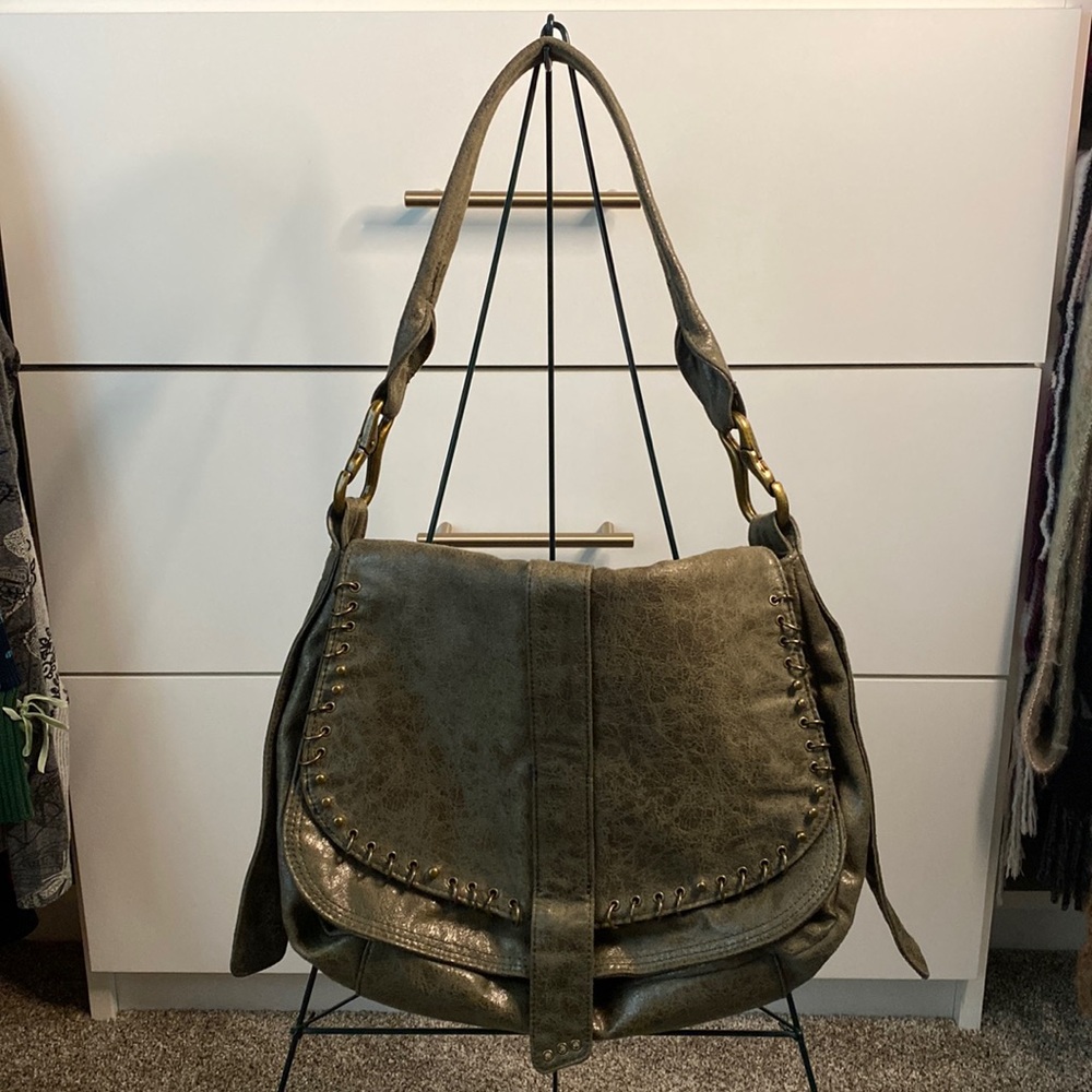 Matt & Nat Olive Hobo with Brass Accents